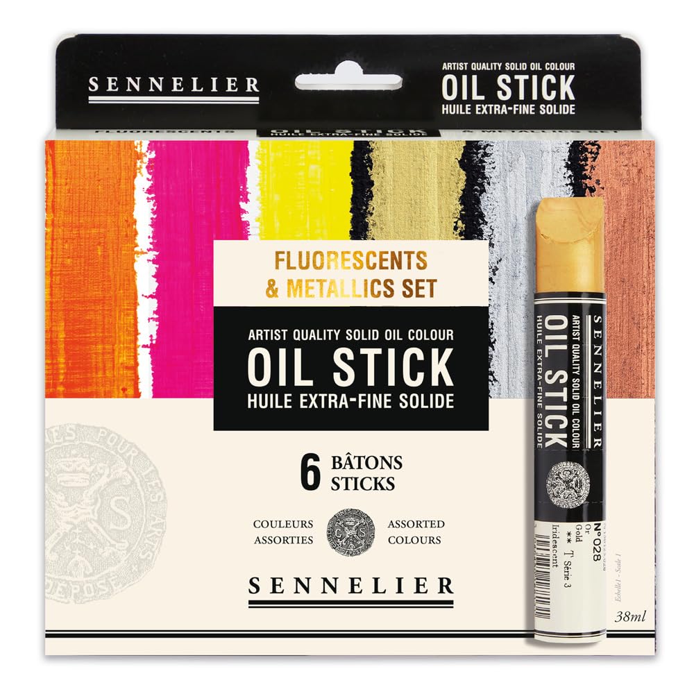 Amazon.com : SENNELIER Oil Stick Set, Fluorescent & Metallic